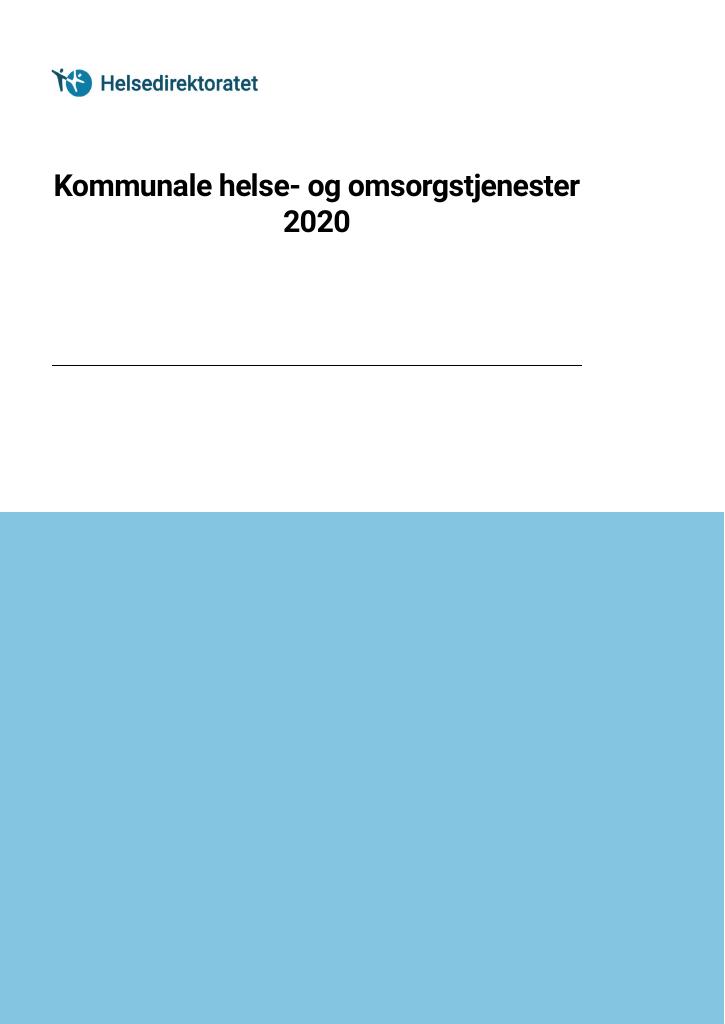 Forsiden av dokumentet Kommunale helse- og omsorgstjenester 2020