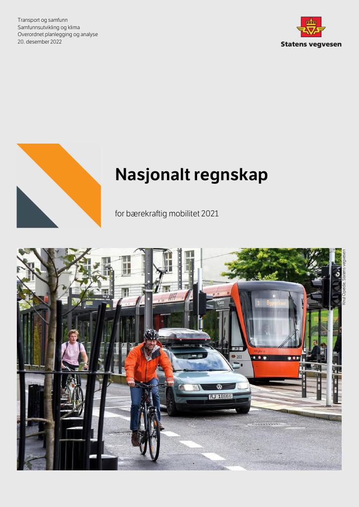 Forsiden av dokumentet Nasjonalt regnskap for bærekraftig mobilitet 2021