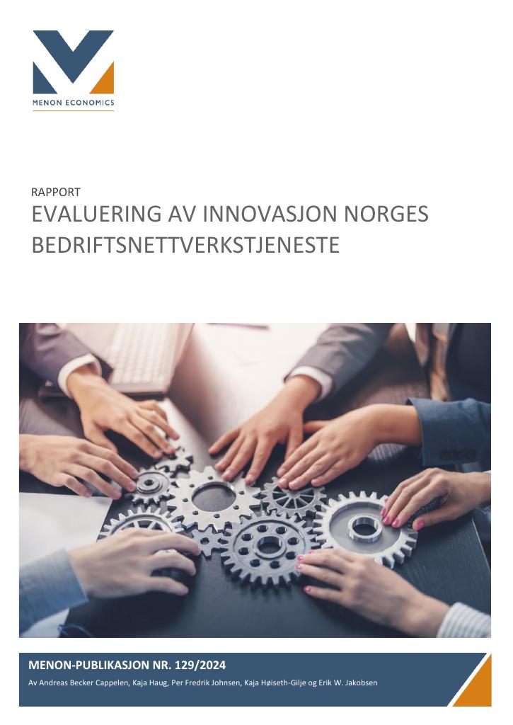 Forsiden av dokumentet Evaluering av Innovasjon Norges Bedriftsnettverkstjeneste