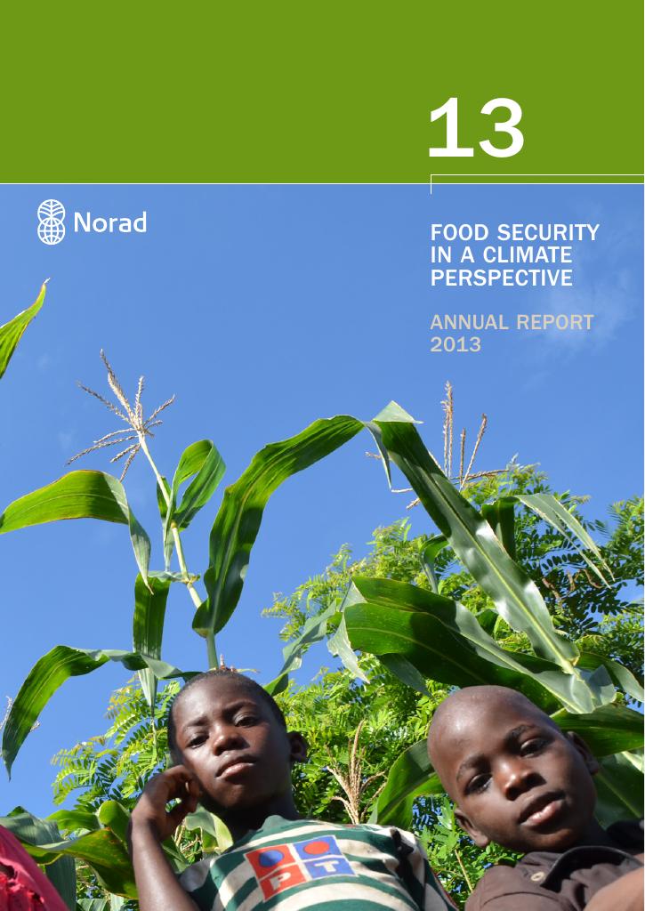 Forsiden av dokumentet Food Security In A Climate Perspective Annual Report 2013