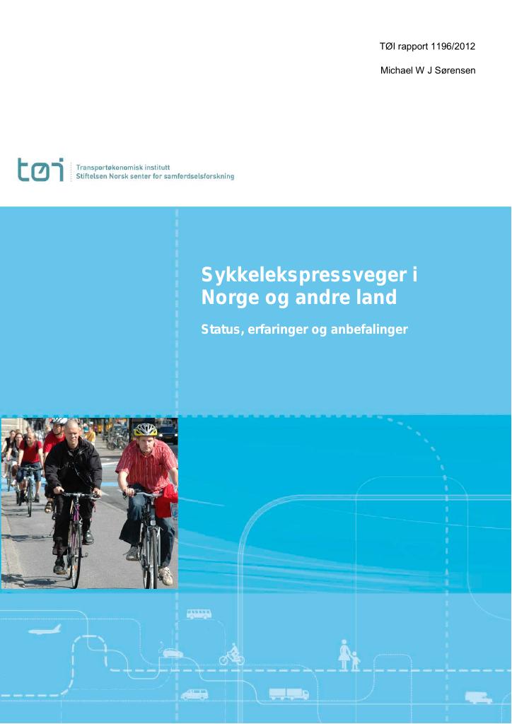 Forsiden av dokumentet Sykkelekspressveger i Norge og andre land