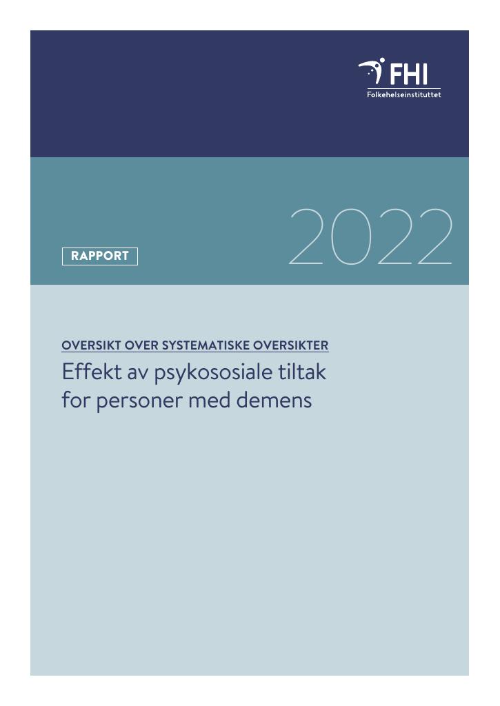 Forsiden av dokumentet Effekt av psykososiale tiltak for personer med demens