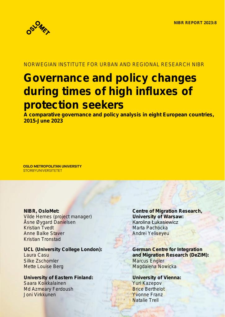 Forsiden av dokumentet Governance and policy changes during times of high influxes of
protection seekers

A comparative governance and policy analysis in eight European countries,
2015-June 2023