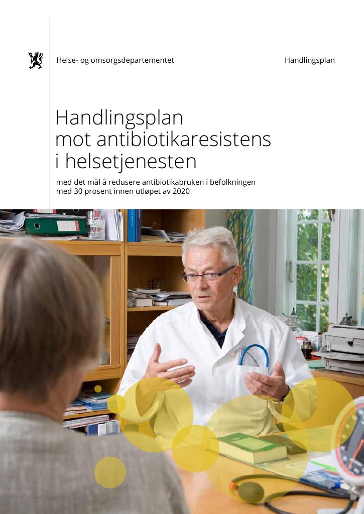 Forsiden av dokumentet Handlingsplan mot antibiotikaresistens i helsetjenesten