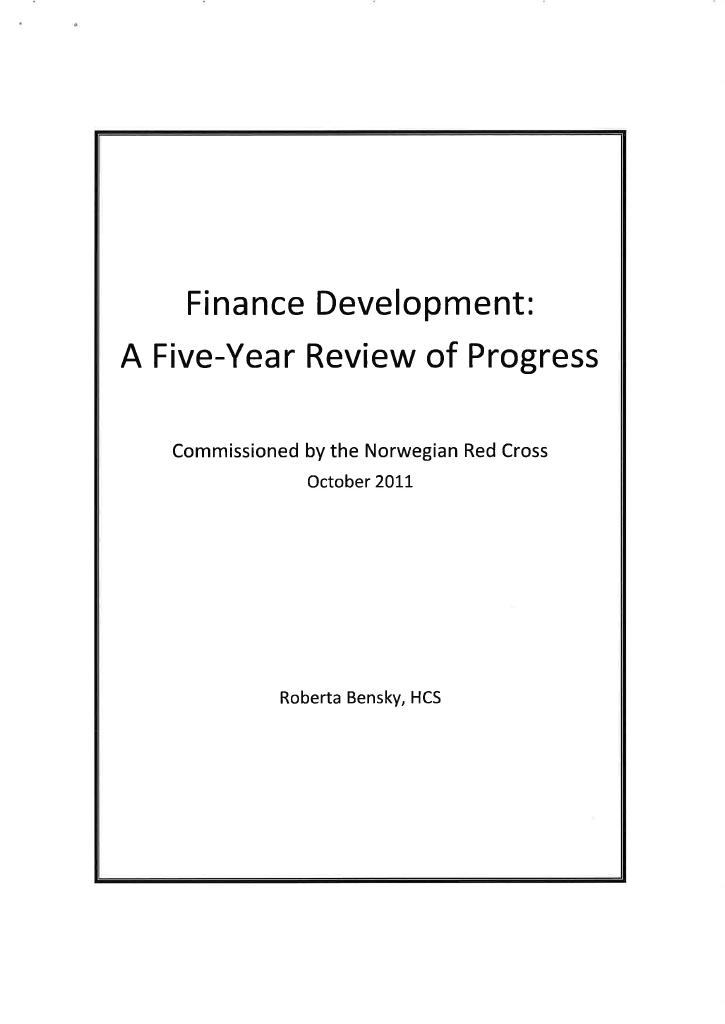 Forsiden av dokumentet Finance Development Programme: A Five-Year Review of Progress