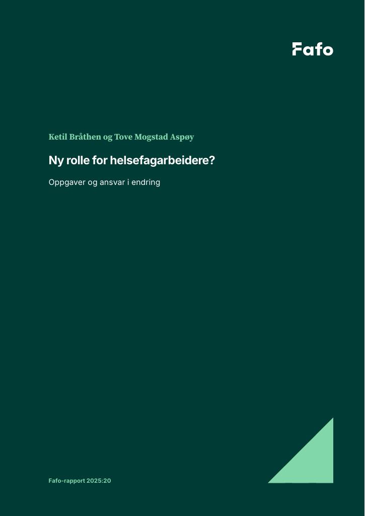 Forsiden av dokumentet Ny rolle for helsefagarbeidere?