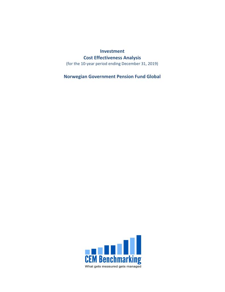 Forsiden av dokumentet Rapport fra CEM Benchmarking om SPU i 2019