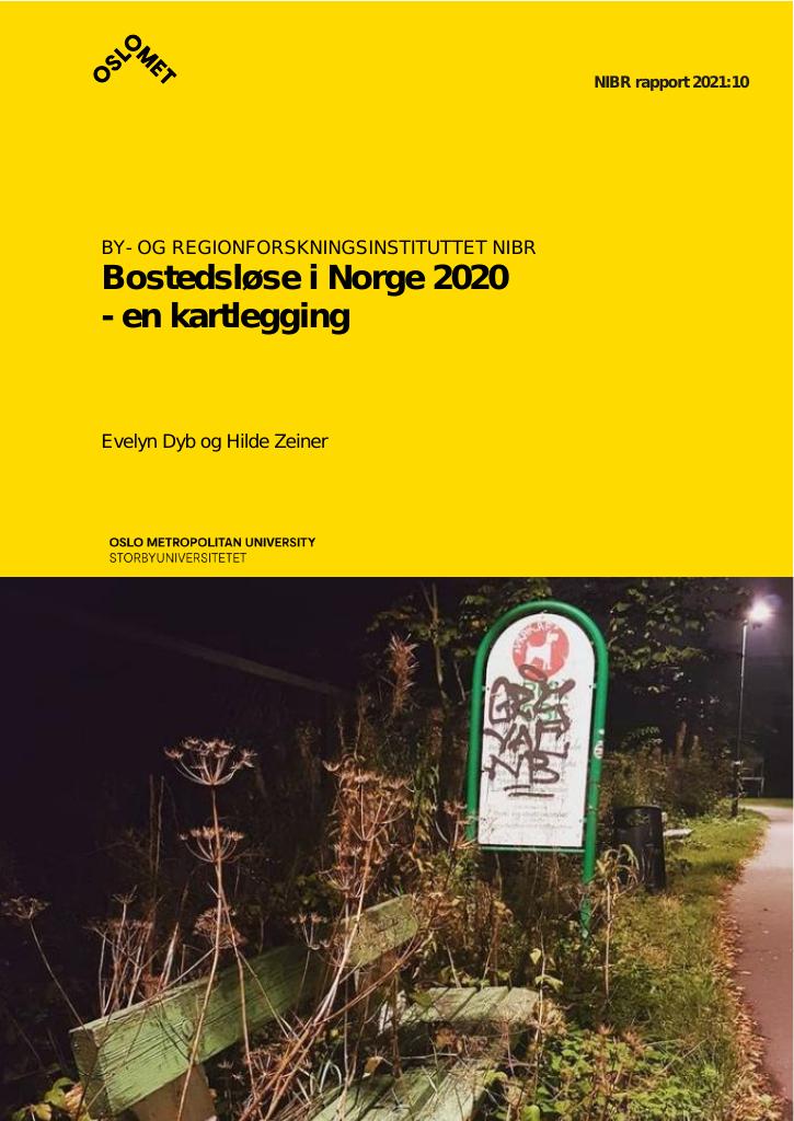 Forsiden av dokumentet Bostedsløse i Norge 2020 - en kartlegging