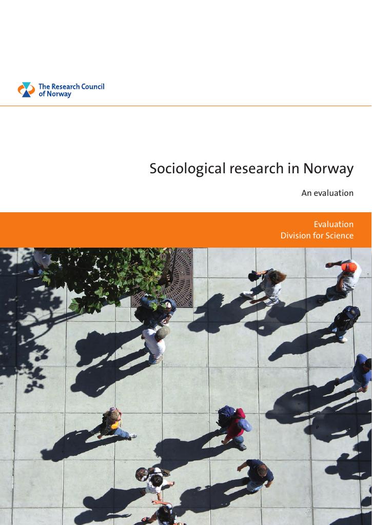 Forsiden av dokumentet Evaluation - Sociological research in Norway