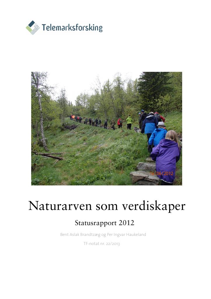 Forsiden av dokumentet Naturarven som verdiskaper
