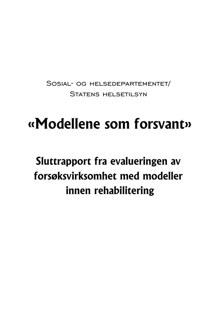 Forsiden av dokumentet Modellene som forsvant