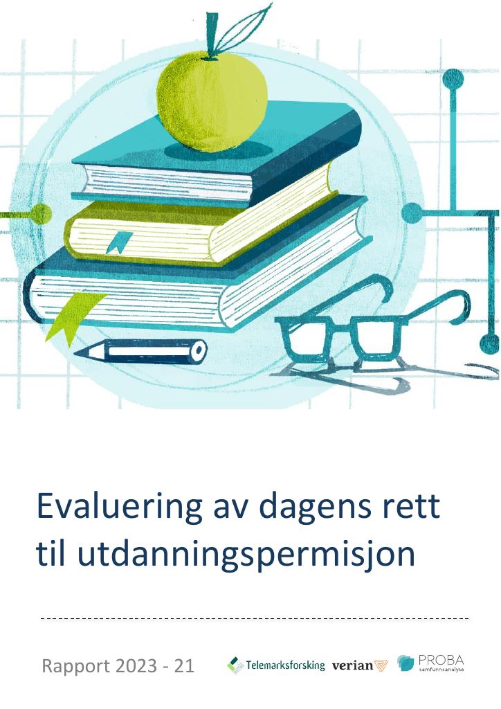 Forsiden av dokumentet Rapport om dagens rett til utdanningspermisjon