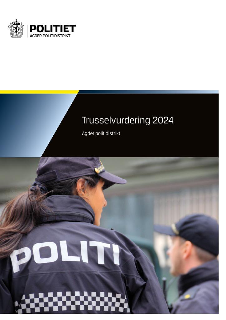 Forsiden av dokumentet Trusselvurdering for Agder 2024