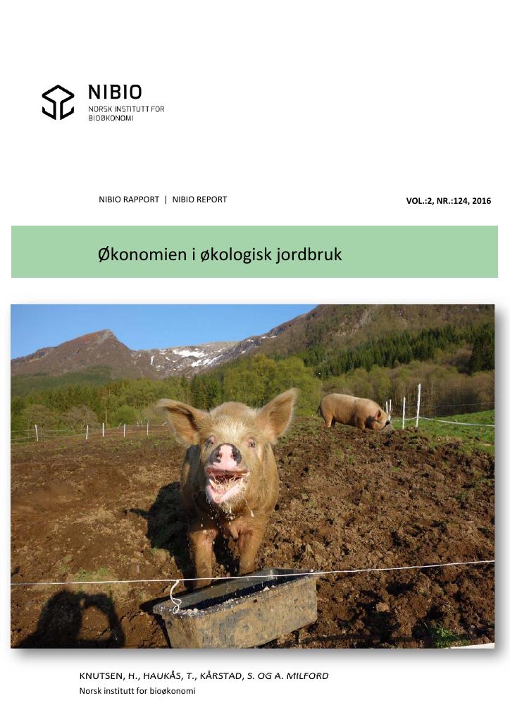 Forsiden av dokumentet Økonomien i økologisk jordbruk