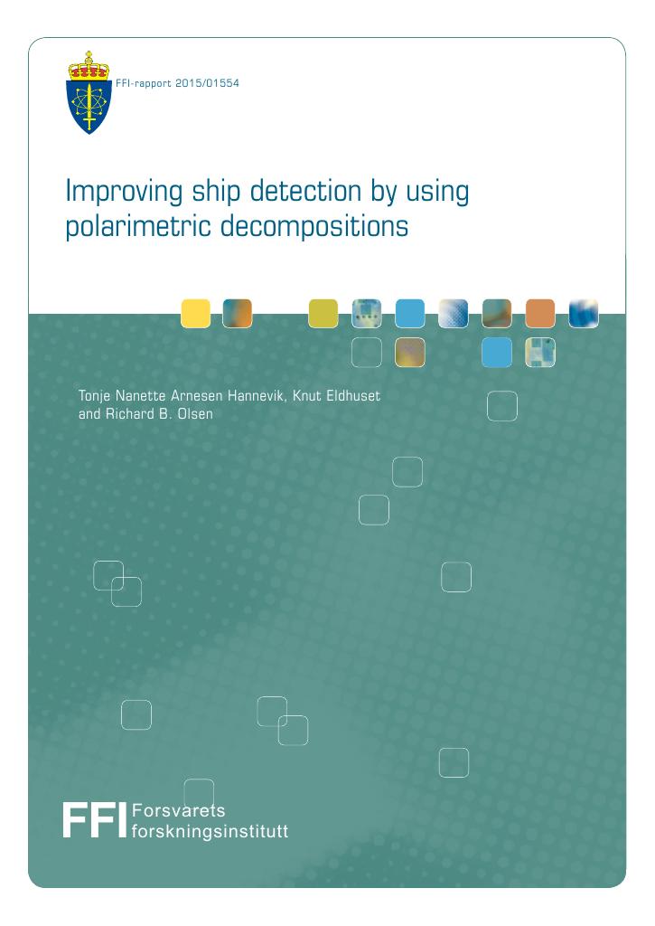 Forsiden av dokumentet Improving ship detection by using polarimetric decompositions