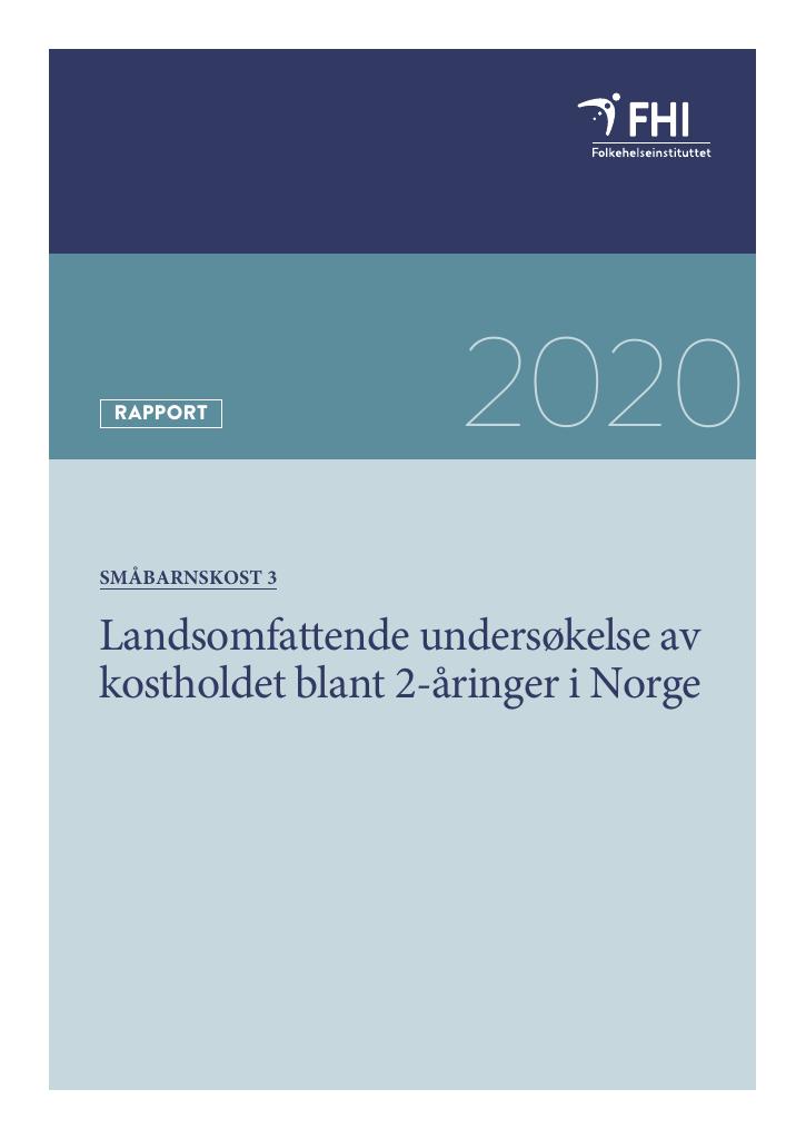 Forsiden av dokumentet Landsomfattende undersøkelse av kostholdet blant 2-åringer i Norge