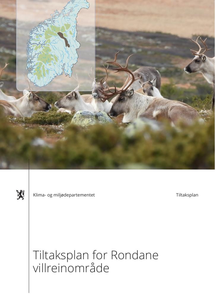 Forsiden av dokumentet Tiltaksplan for Rondane villreinområde