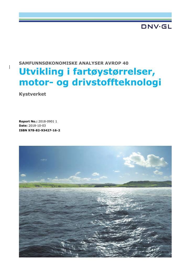 Forsiden av dokumentet Utvikling i fartøystørrelser, motor- og drivstoffteknologi