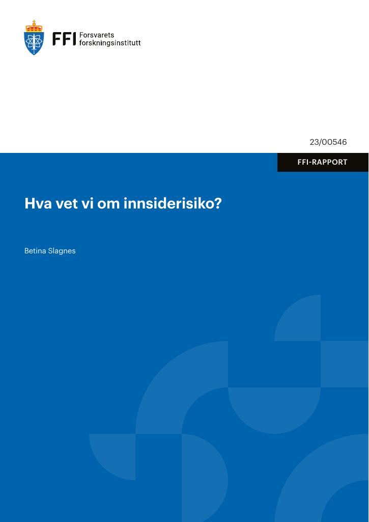 Forsiden av dokumentet Hva vet vi om innsiderisiko?