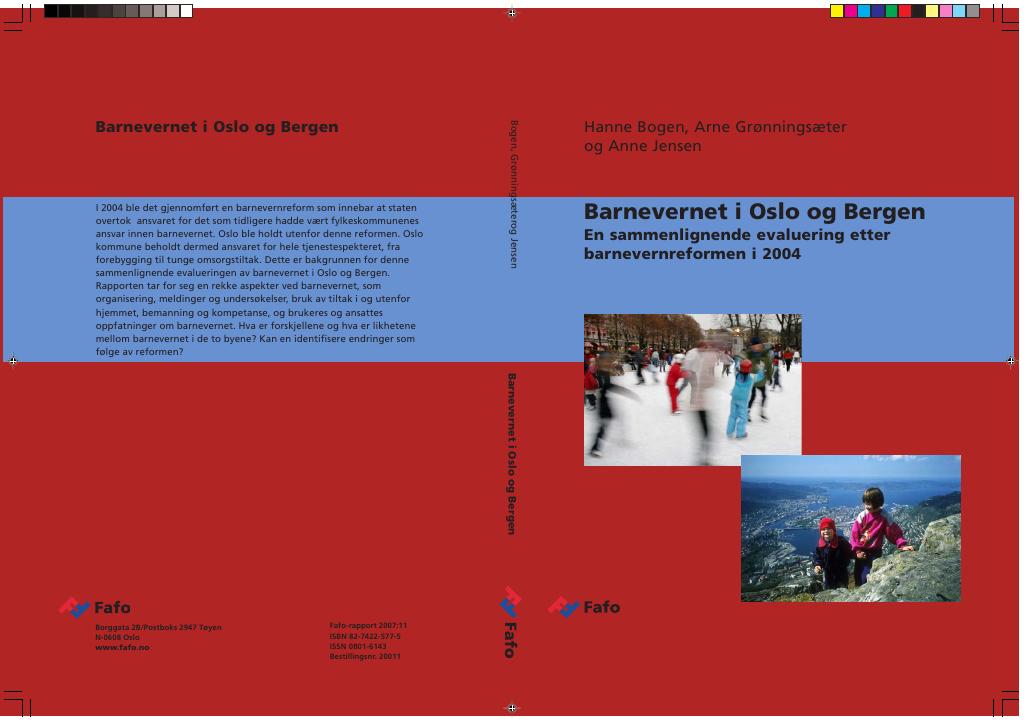 Forsiden av dokumentet Barnevernet i Oslo og Bergen