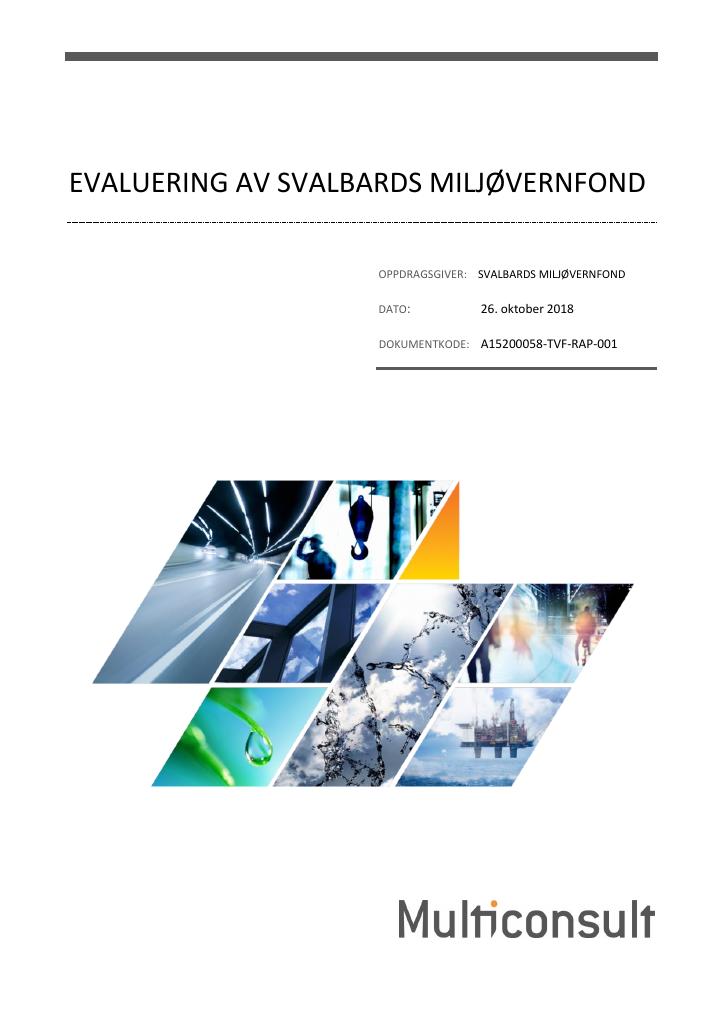 Forsiden av dokumentet Evaluering av Svalbards miljøvernfond