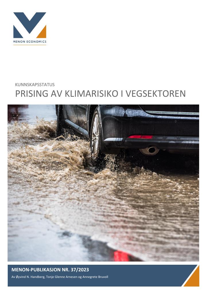 Forsiden av dokumentet Prising av klimarisiko i vegsektoren