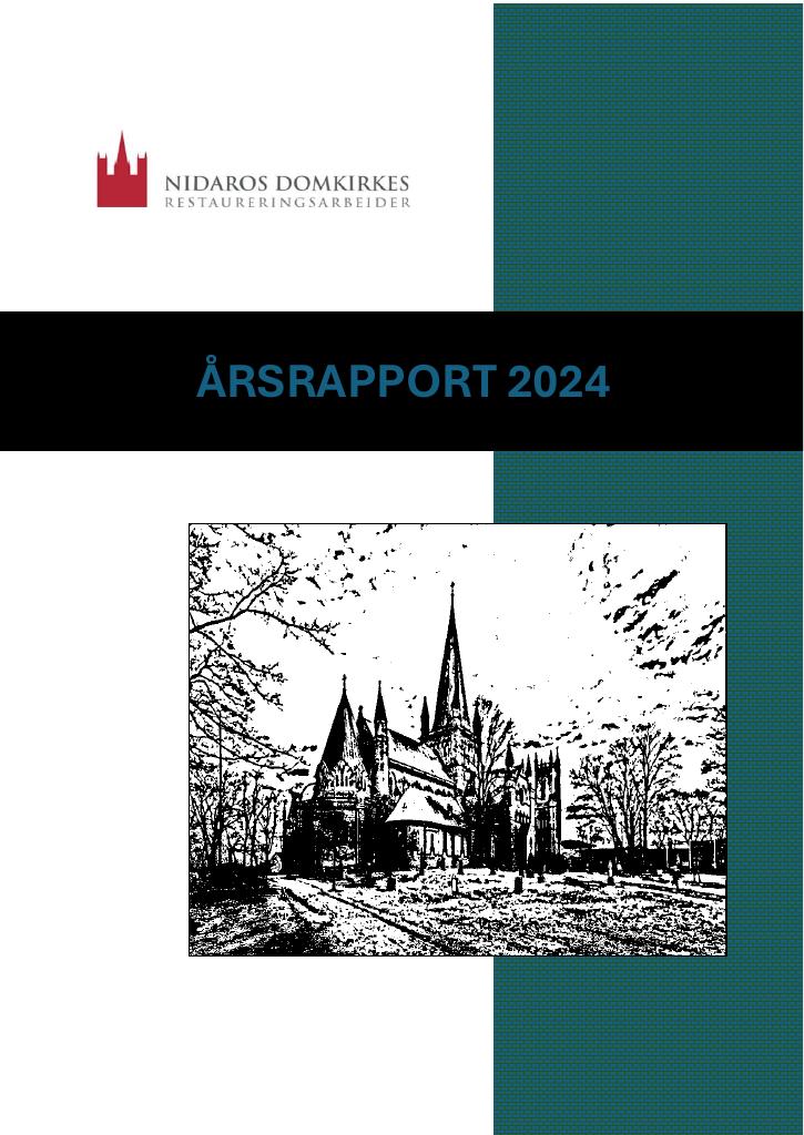 Forsiden av dokumentet Årsrapport Nidaros Domkirkes Restaureringsarbeider 2024
