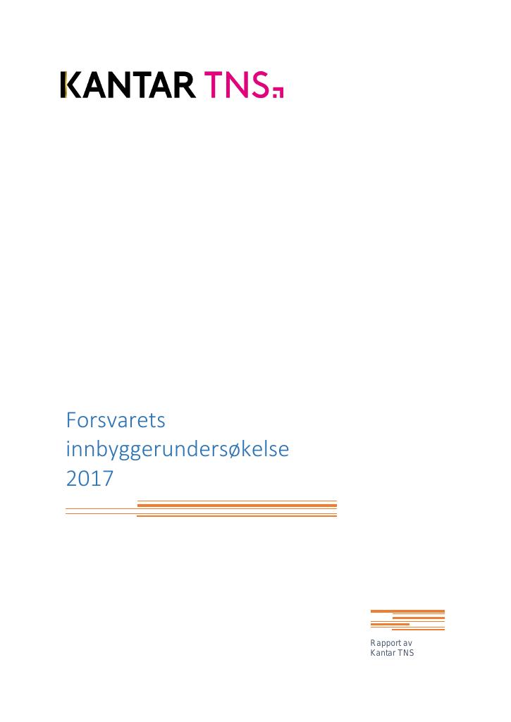 Forsiden av dokumentet Forsvarets innbyggerundersøkelse 2017