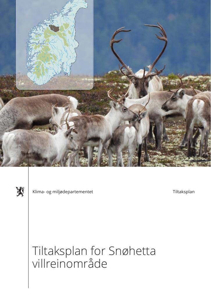 Forsiden av dokumentet Tiltaksplan for Snøhetta villreinområde