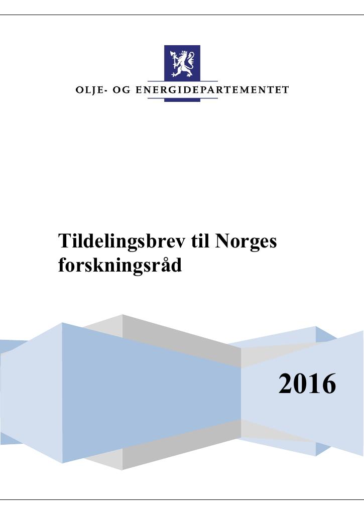 Forsiden av dokumentet Tildelingsbrev