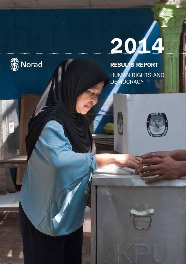 Forsiden av dokumentet Results report 2014 - Human rights and democracy