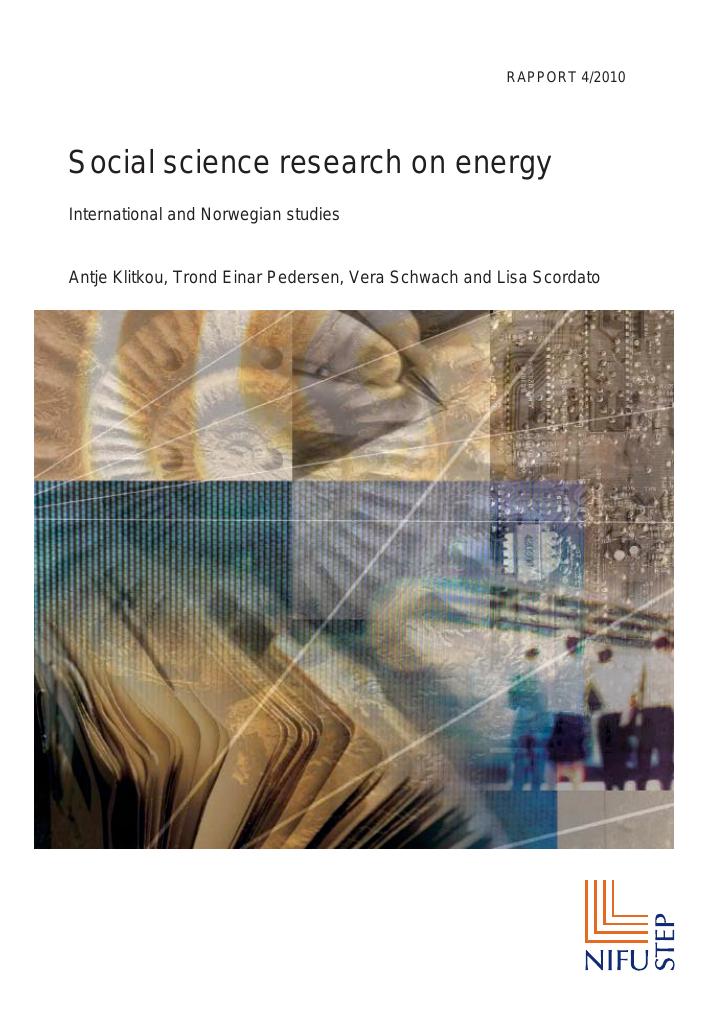 Forsiden av dokumentet Social science research on energy