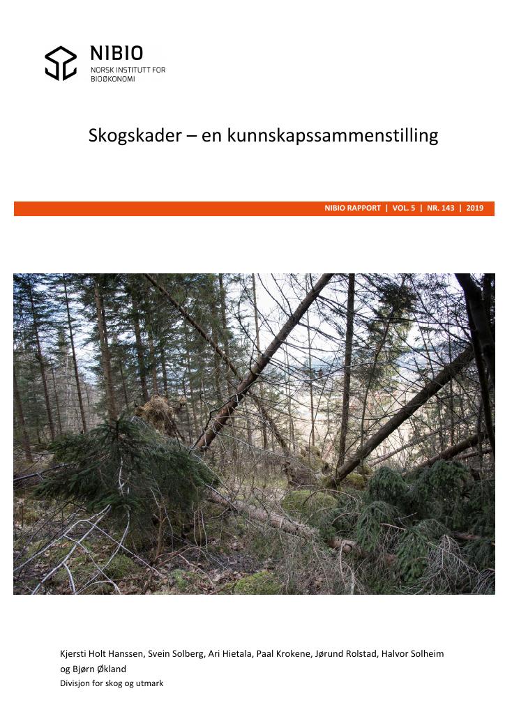 Forsiden av dokumentet Skogskader – en kunnskapssammenstilling
