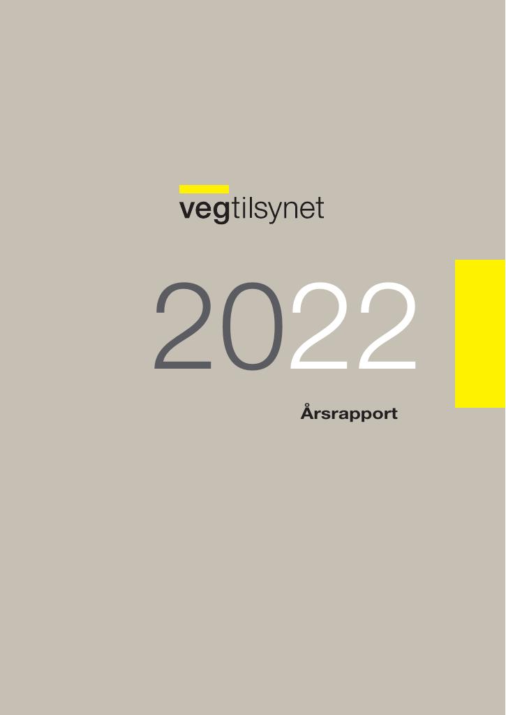 Forsiden av dokumentet Årsrapport Vegtilsynet 2022