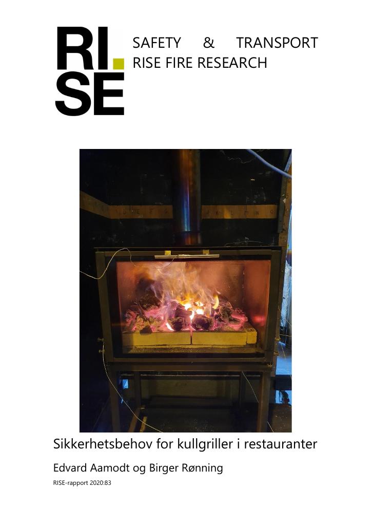 Forsiden av dokumentet Sikkerhetsbehov for kullgriller i restauranter