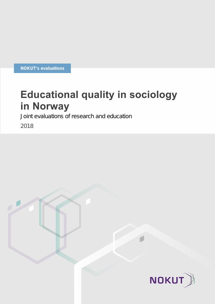 Forsiden av dokumentet Educational quality in sociology in Norway