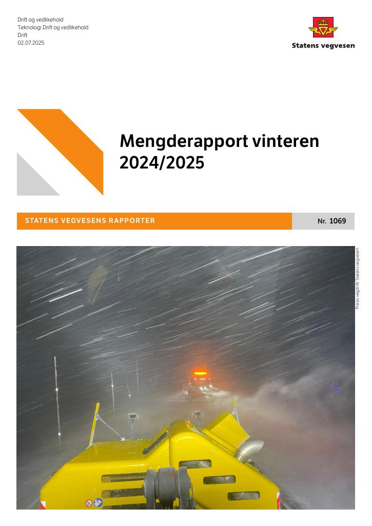 Forsiden av dokumentet Mengderapport vinteren 2024/2025