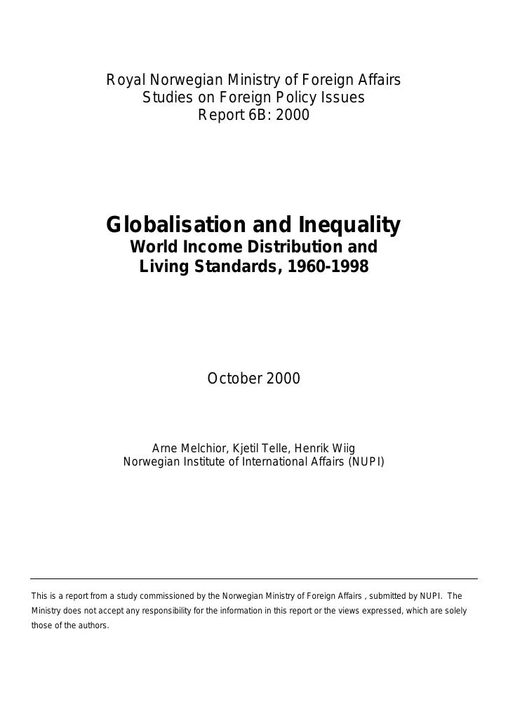 Forsiden av dokumentet Globalisation and Inequality