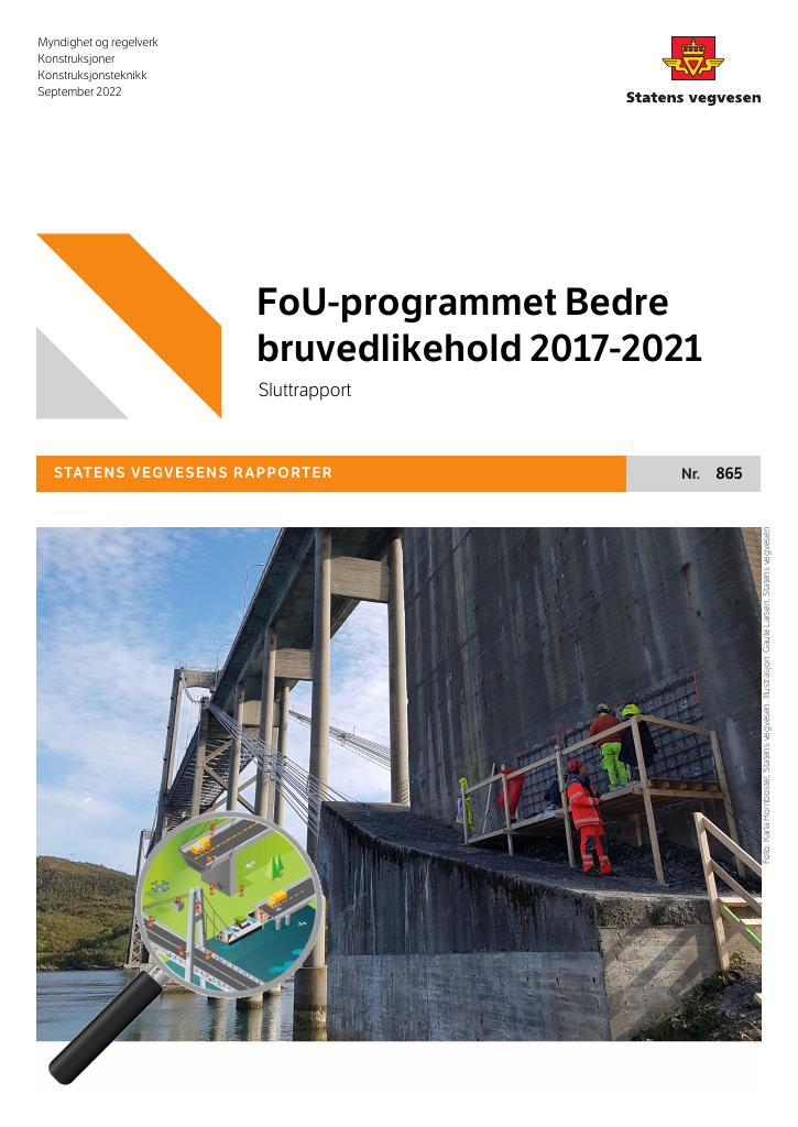 Forsiden av dokumentet FoU-programmet Bedre bruvedlikehold 2017-2021