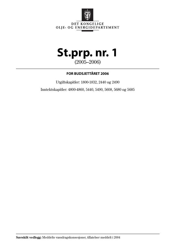 Forsiden av dokumentet St.prp. nr. 1 (2005-2006)