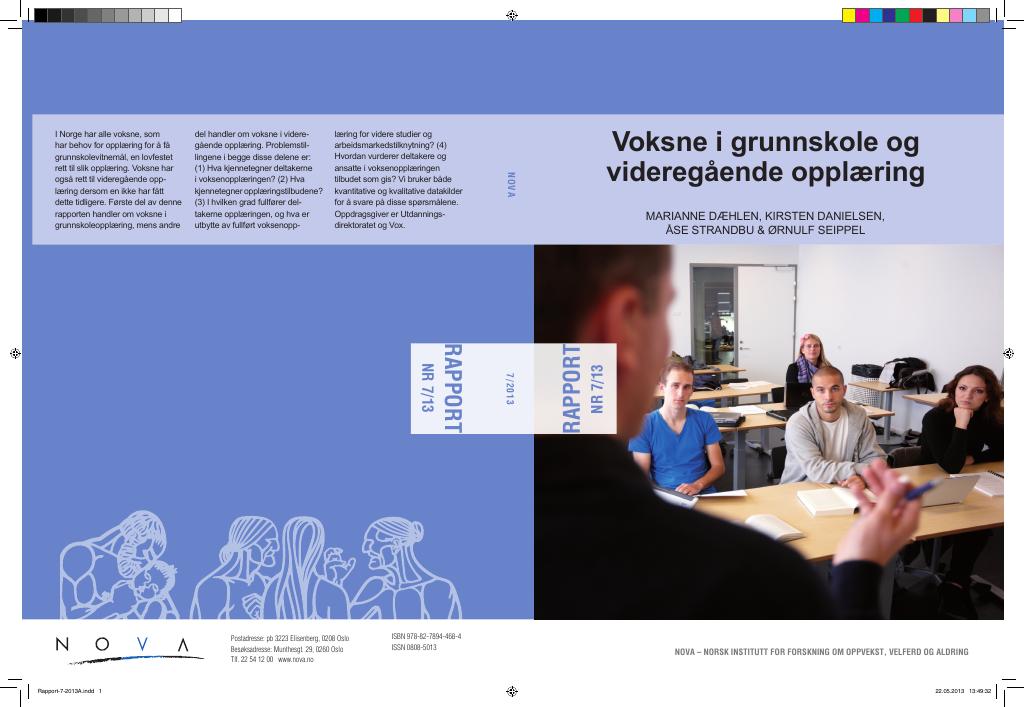 Forsiden av dokumentet Voksne i grunnskole og videregående opplæring