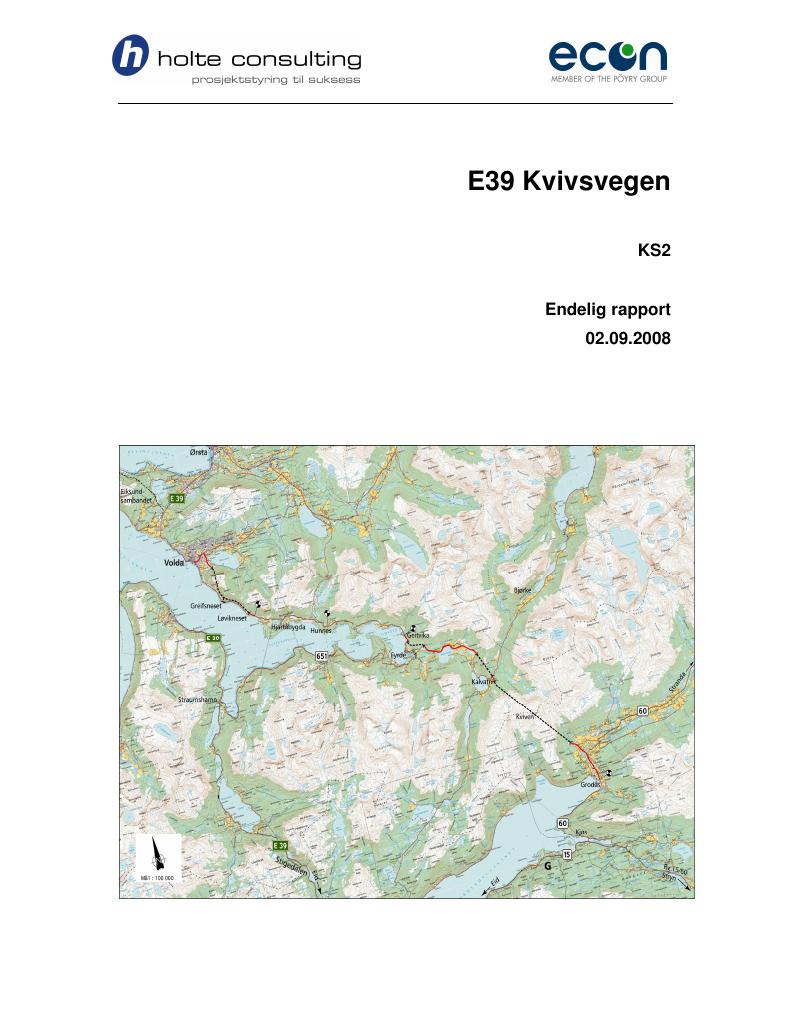 Forsiden av dokumentet E39 Kvivsvegen