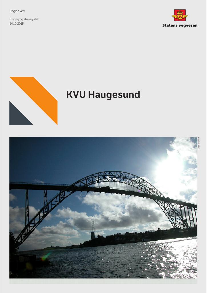 Forsiden av dokumentet Konseptvalgutredning (KVU) Haugesund