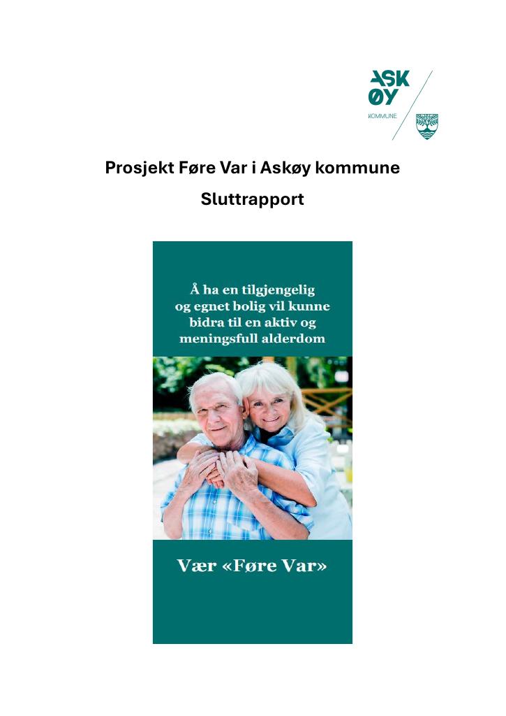 Forsiden av dokumentet Prosjekt Føre Var i Askøy kommune