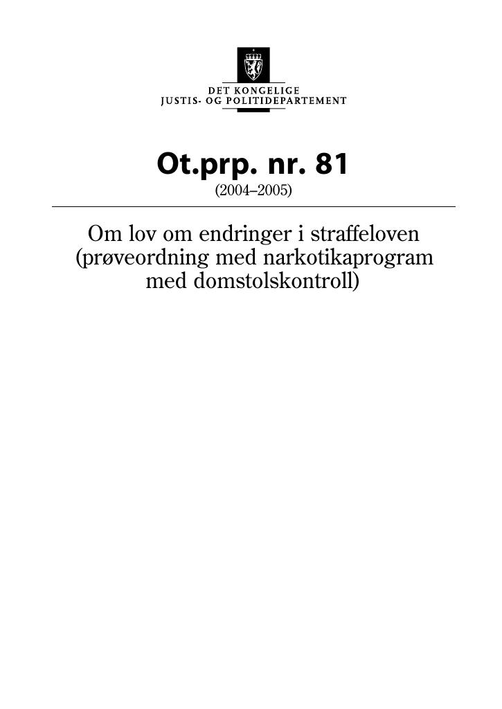 Forsiden av dokumentet Ot.prp. nr. 81 (2004-2005)