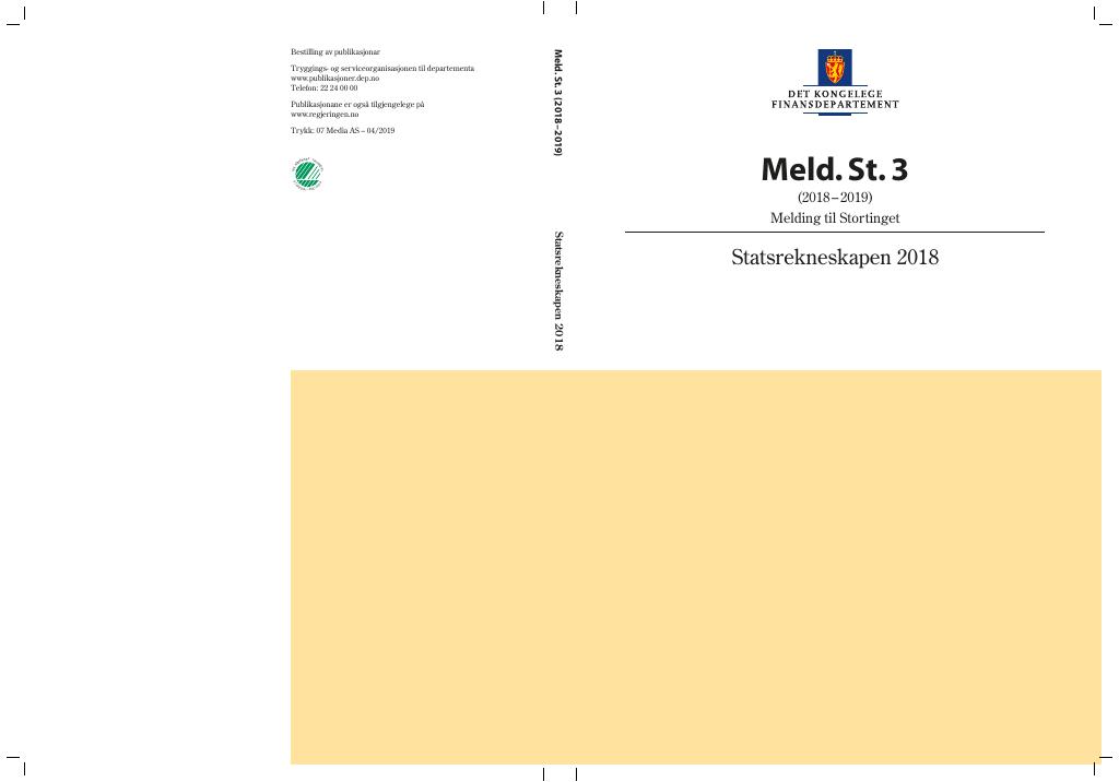 Forsiden av dokumentet Meld. St. 3 (2018–2019)