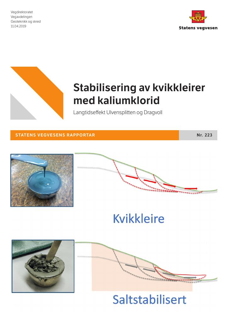 Forsiden av dokumentet Stabilisering av kvikkleirer med kaliumklorid