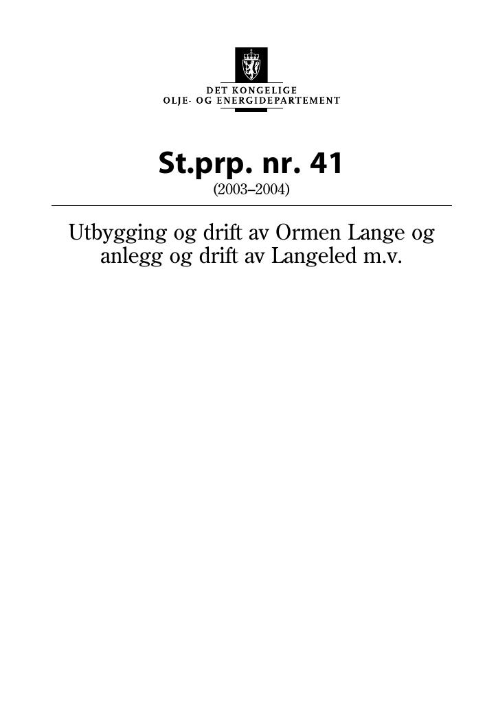 Forsiden av dokumentet St.prp. nr. 41 (2003-2004)