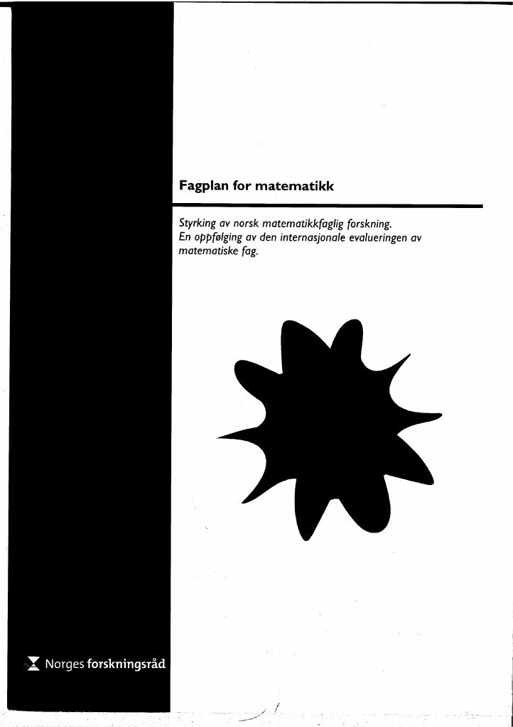 Forsiden av dokumentet Fagplan for matematikk