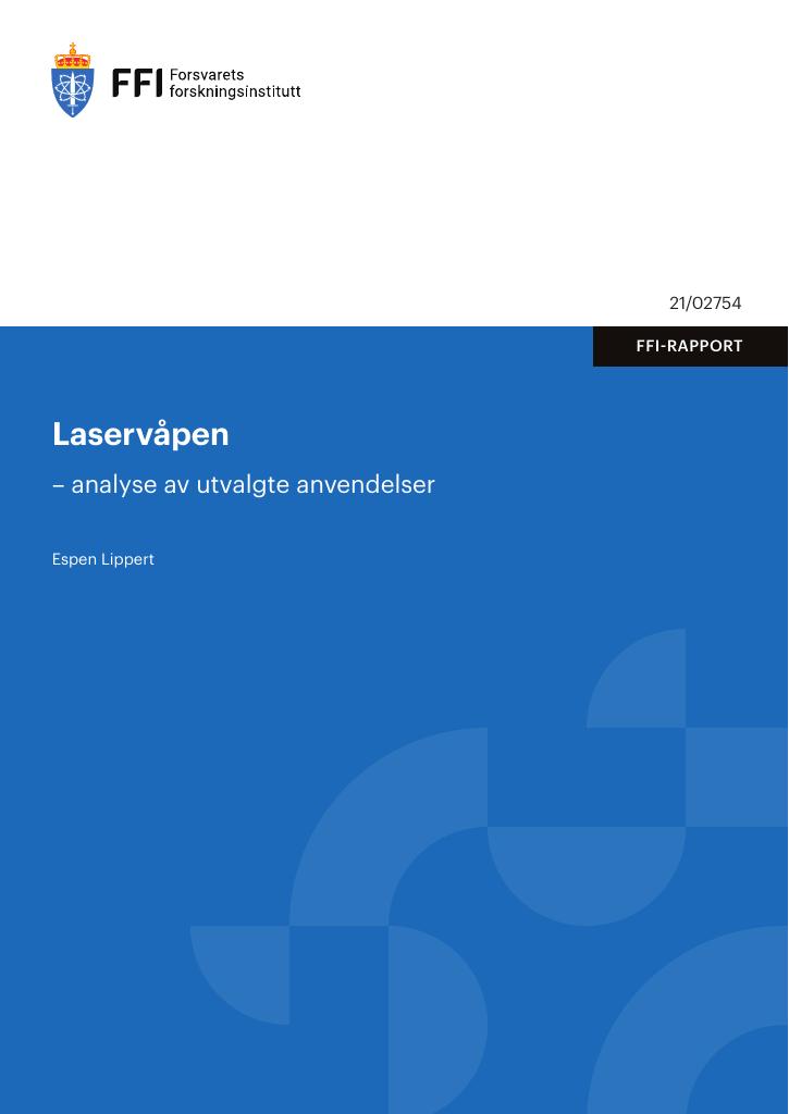 Forsiden av dokumentet Laservåpen – analyse av utvalgte anvendelser